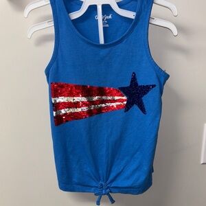 Cat & Jack Blue Patriotic Tank Top with Star Design